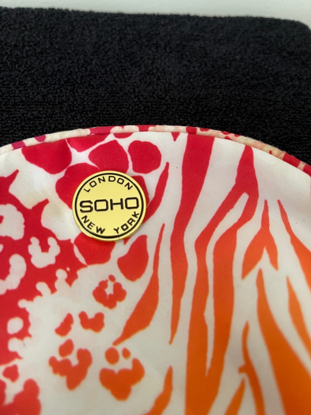 Soho Blue Geometric Zip Pouch + Pink Orange Animal Print Coin Case - Picture 2 of 9